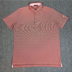 Greyson Mens Golf Polo Shirt Size XL Orange Black Stripe Bridge Cup Logo
